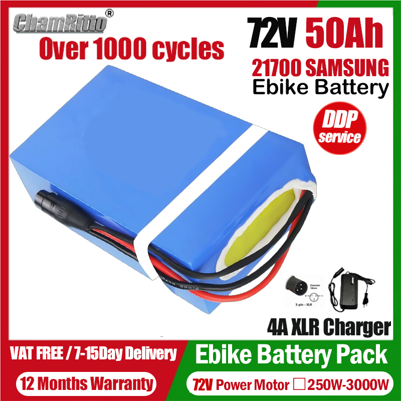 Электровелосипед 72В Cham-Ride – обзор и цена 72V 50Ah 21700 Lithium Battery